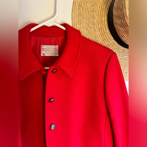 Beautiful True Vintage 60’s Poppy Red Pendleton Wool Jacket Coat - Picture 5 of 9